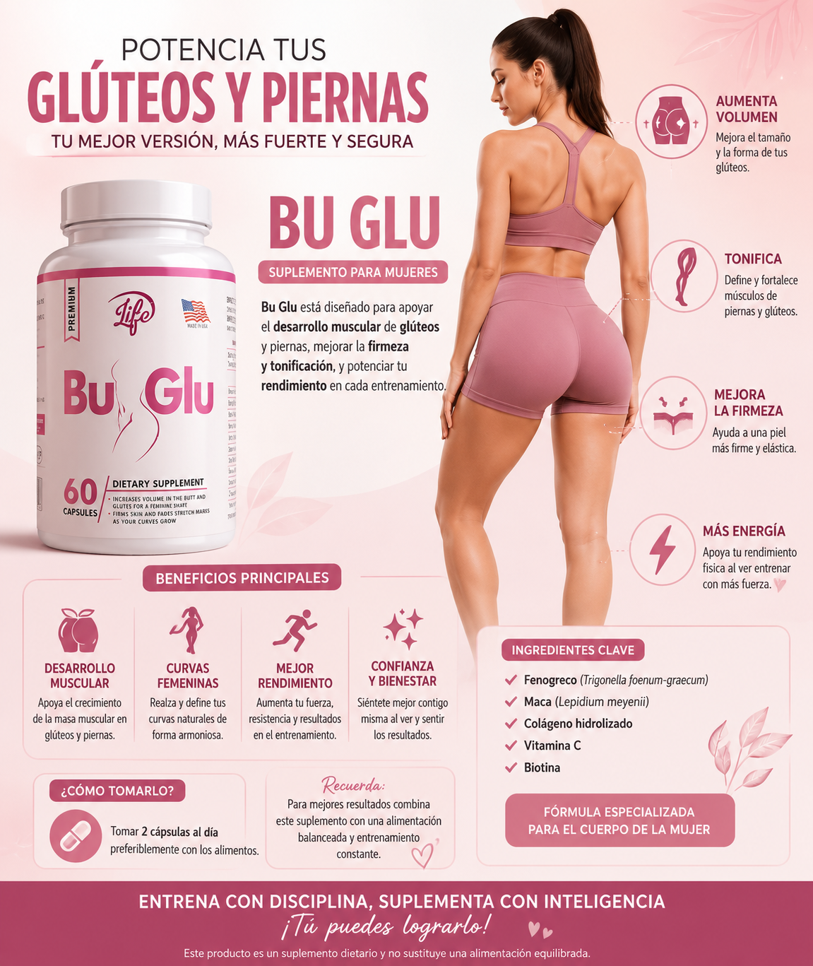Bu-Glu refuerza Busto y Glúteo